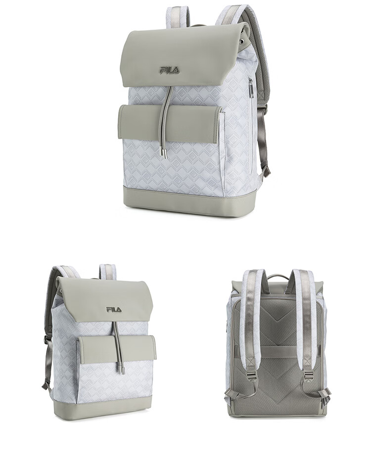 FILA Official "Black Warrior" Men's Commuter Fashion Casual Backpack Flap Double Shoulder Bag 20
