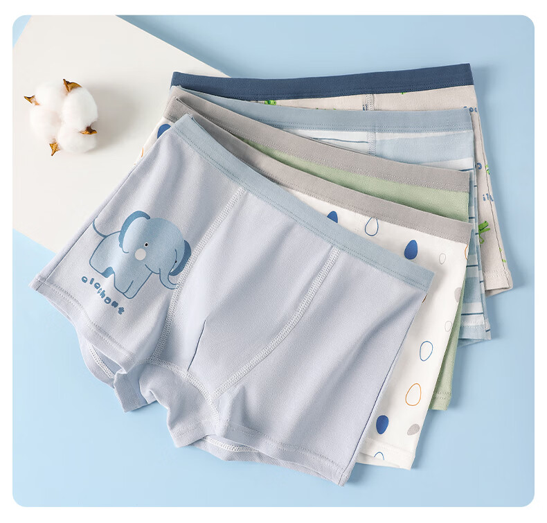 Langsha Boys' Cotton Underwear Kids Pure Cotton Teen Development Period 6-12 Years Old Boys' Underwear for Boys 15 Years Old Baby 17