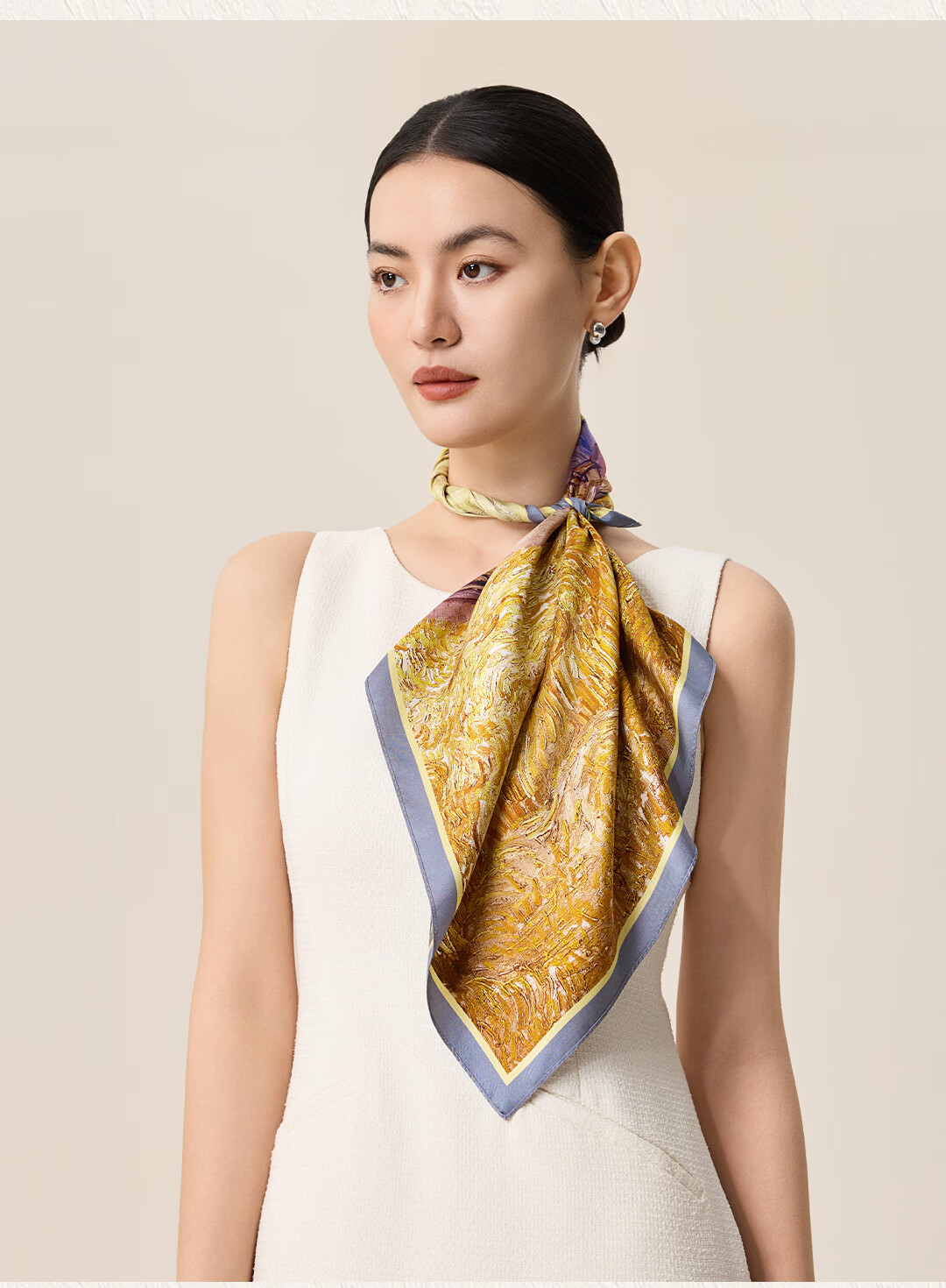 Shanghai Story Spring New 100% Mulberry Silk Printed Square Scarf Gift for Mom Birthday Gift for Girlfriend Women 7