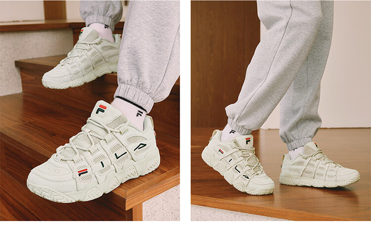 FILA FUSION FILA Trendy F Bread Shoes Dad Shoes Men's Thick Sole Retro Basketball Sports Shoes 25