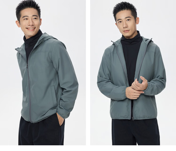 Giordano Men's Windproof Jacket 2026 Spring New Outdoor Zip-up Windbreaker Loose Hooded Coat 01075749 16