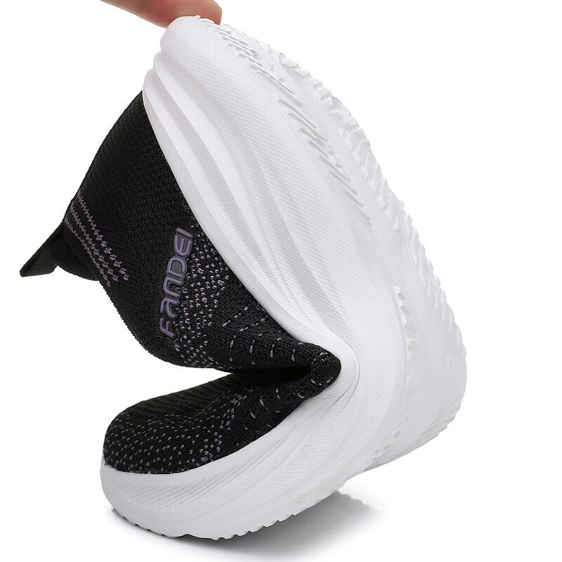 BURUIJING Spring Old Beijing Cloth Shoes Women's Slip-On Casual Shoes Mom Sports Shoes 61153 Gray Size 35 2