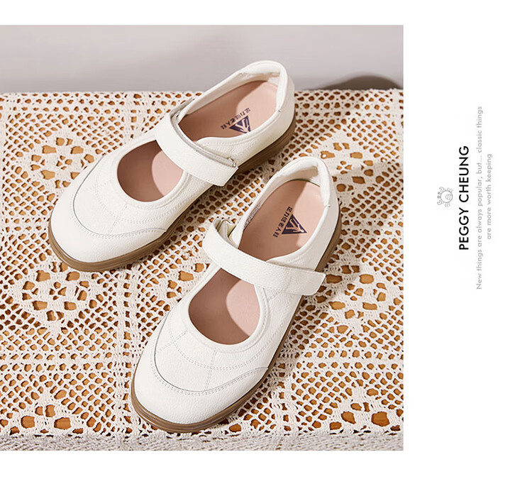 Zulijian Elderly Shoes Spring Summer Women's Leather Soft Sole Loafers Slip-On Single Strap Non-Slip Mom Shoes Nurse Shoes 22