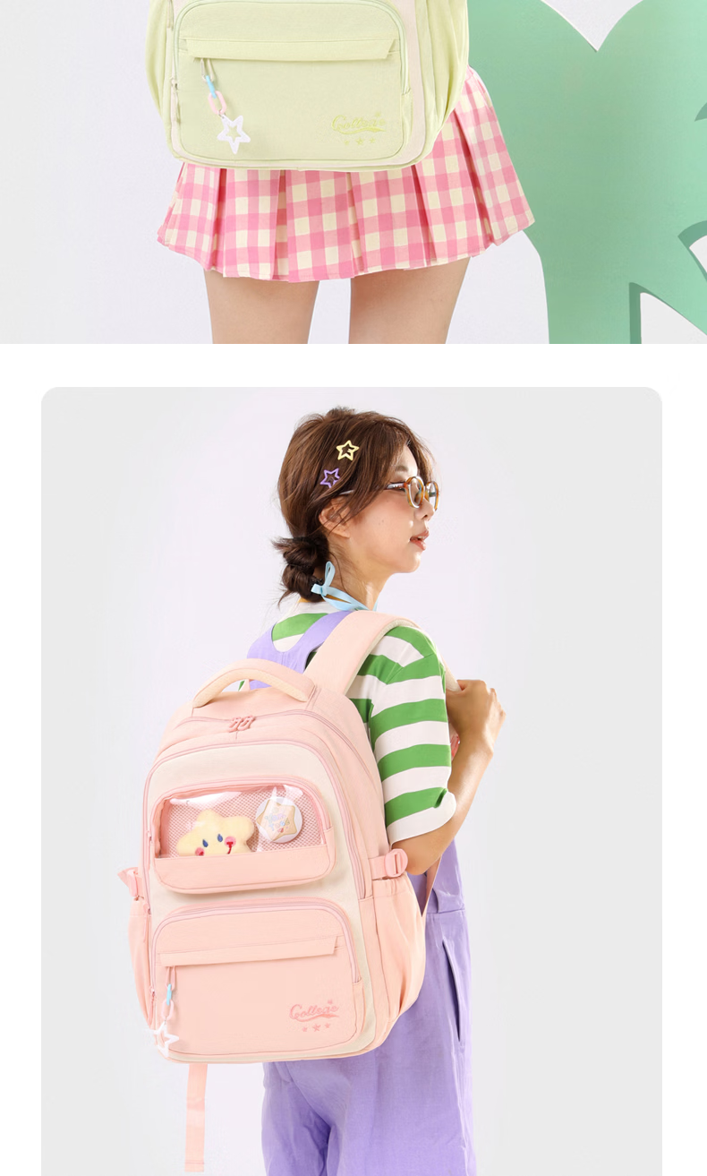 Anyshine Girls' Primary School Backpack High-Value Lightweight Ergonomic Large Capacity Backpack for Grades 4-6 and Grade 7 18