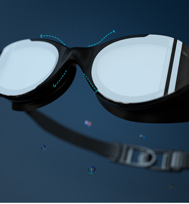 WATERTIME Men's Durable Anti-Fog HD Waterproof Swimming Goggles Professional Prescription Glasses Silver Black 200° 9