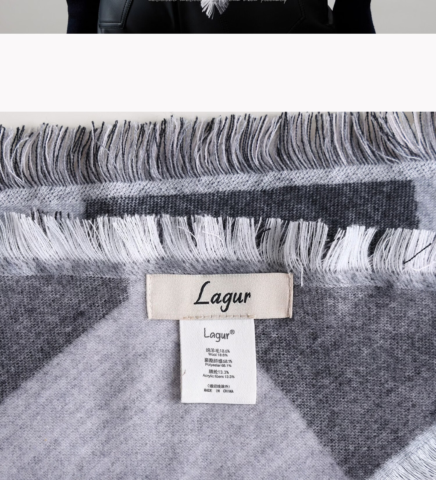 Lagur Blue Moment Tranquil Blue Fine Wool Triangle Scarf and Shawl Dual-Use Warmth Tranquil Blue 37