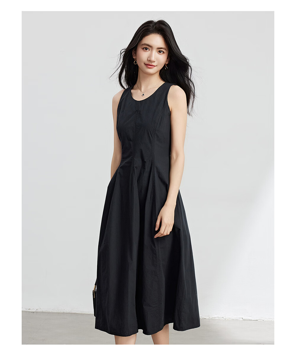Miss Bird Women's High-End Summer Sleeveless Waist Slimming Office Fitted Tank Dress 15