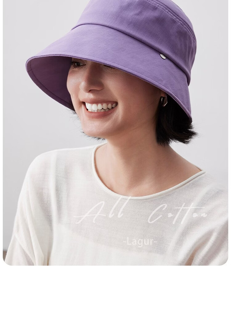 Lagur Classic Style 100% Cotton Fisherman Sun Hat Wide Brim Summer Sunshade Hat Large Head Circumference Classic Black 27