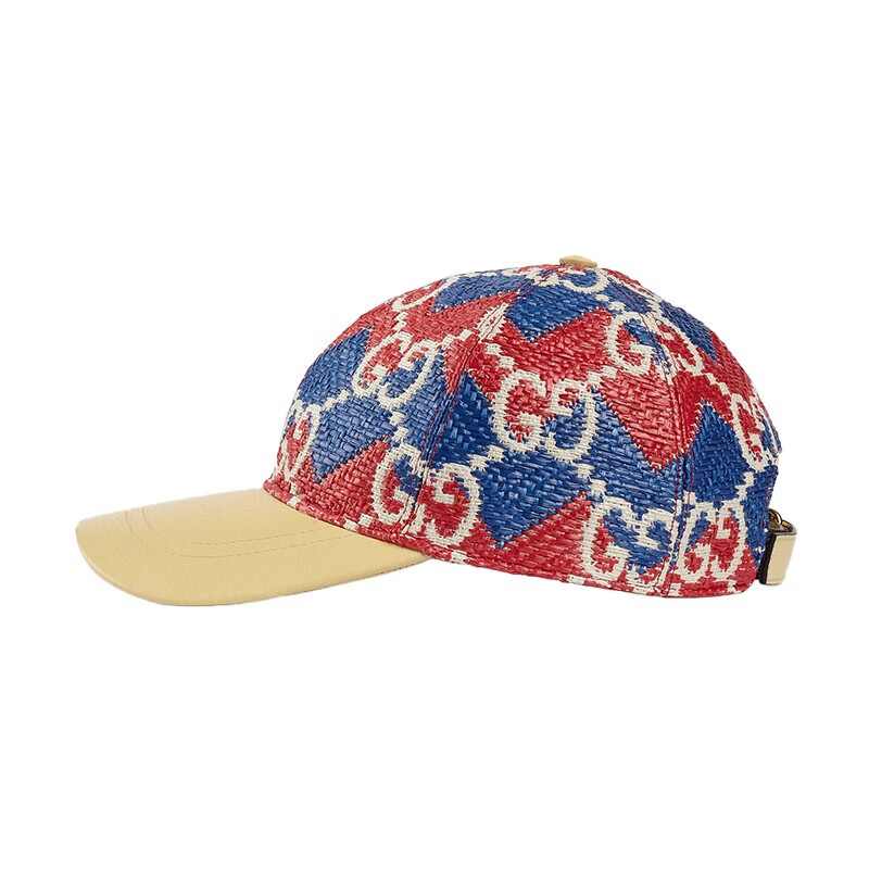 gucci古驰帽子男女同款情侣款gg草编效果棒球帽705165 3hakx 8476预售