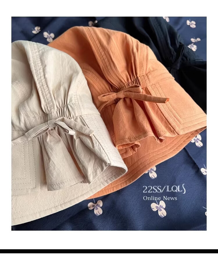Lagur Casual Lightweight Breathable Cotton Japanese Style Fisherman Hat Women Summer Sun Protection Sunshade Cap Spring Pink Orange 2