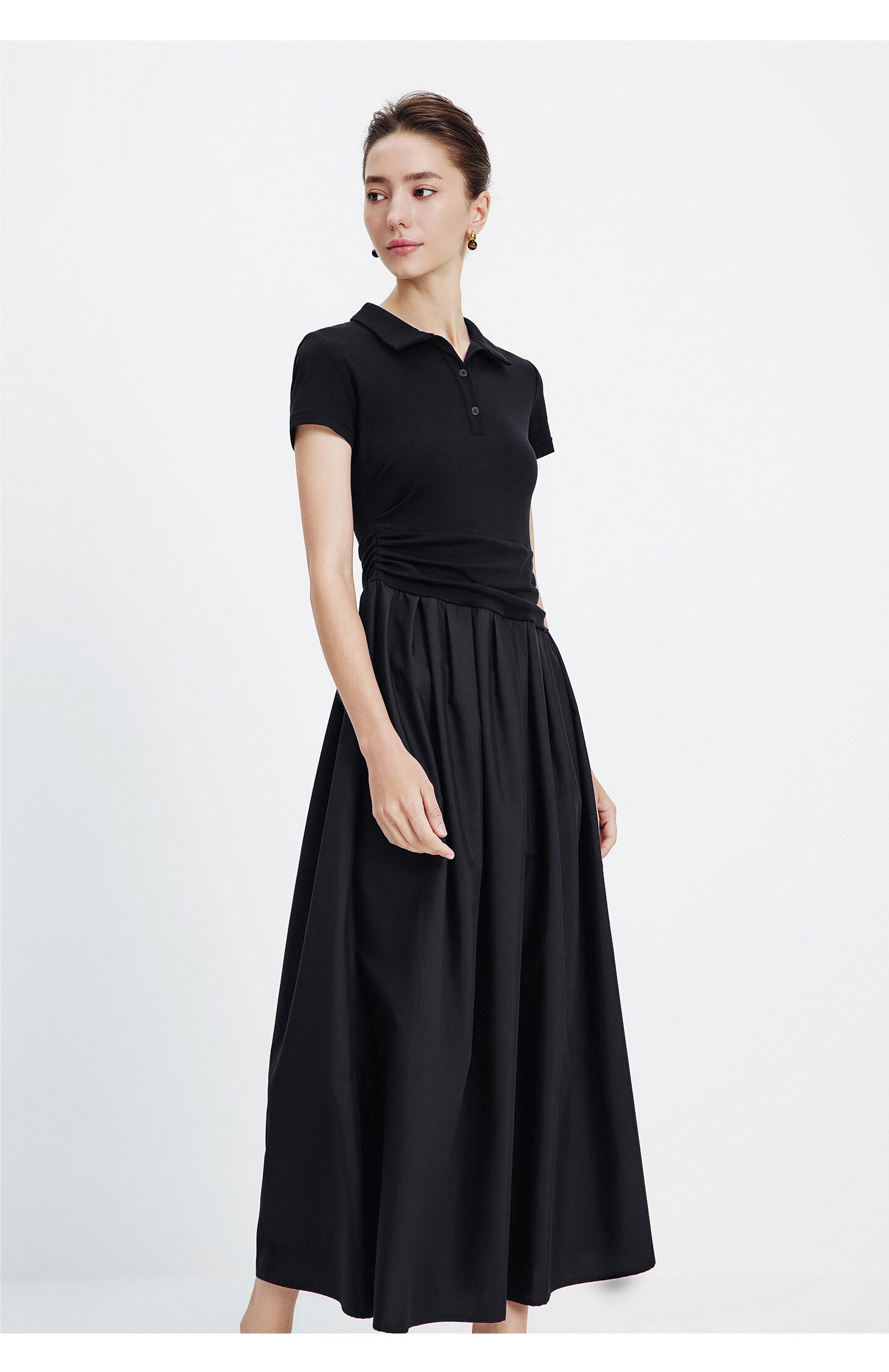Navigare Italian Small Sailboat Short Sleeve Polo Collar Dress 2026 New Waist Pleated Flared Long Dress 2322876508 17