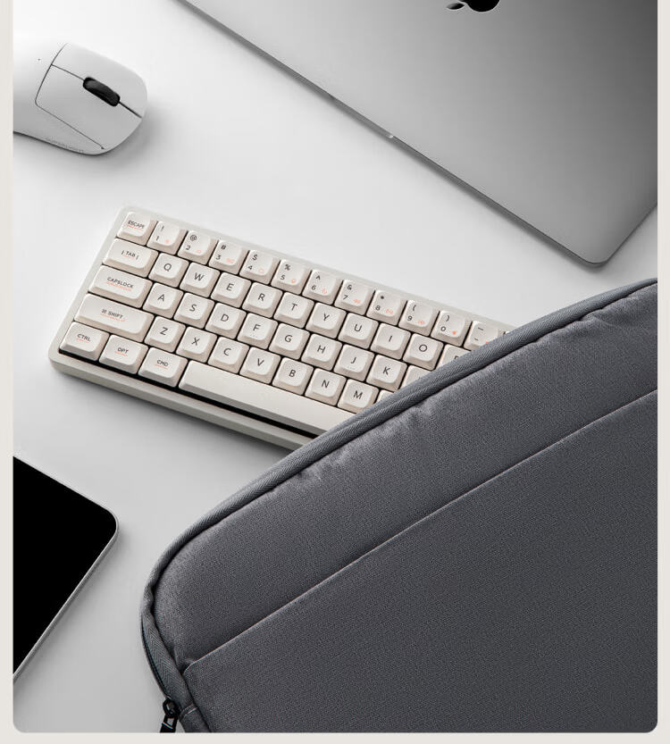 IQUNIX Aluminum Factory MG65 Series Low-Profile Mechanical Keyboard Wireless Tri-Mode Compatible with Mac Tablet Office Ultra-Thin Gaming MG65 Misty White Light Feather Switch 7