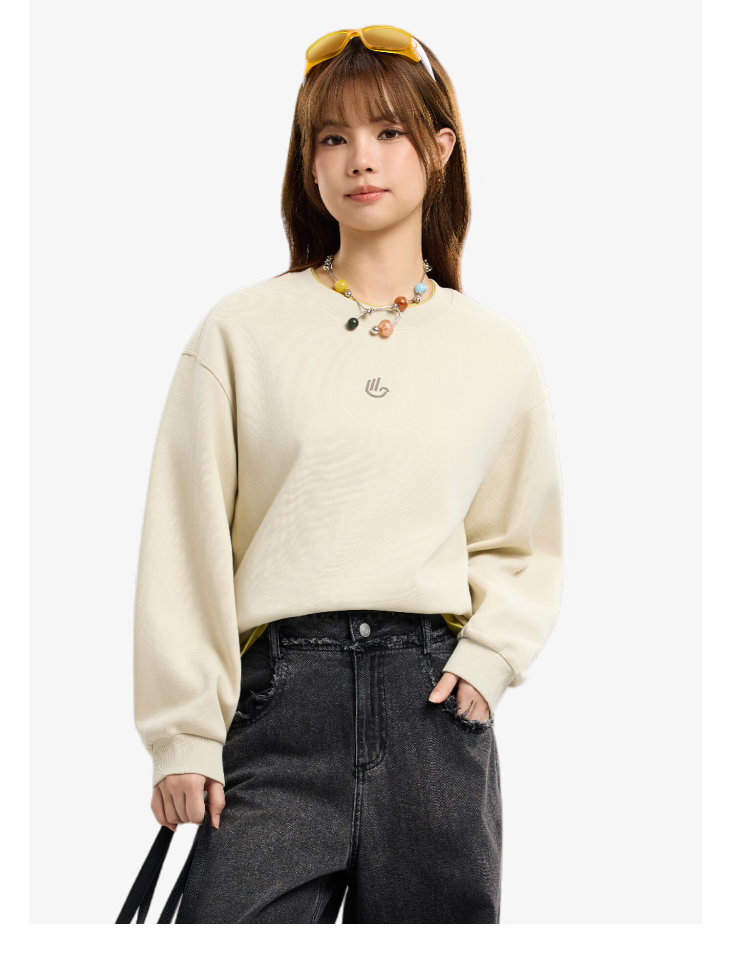 Metersbonwe Women's Hoodie 2026 Spring New Trendy Versatile Long Sleeve Simple Comfortable Top 15
