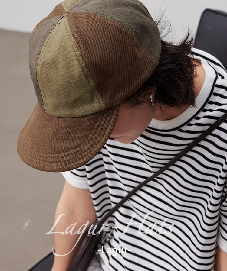 Lagur Couple Edition "Black Gray Yamamoto Style" 100% Cotton Duckbill Baseball Cap Sun Hat Face Slimming Firebrick Red 27