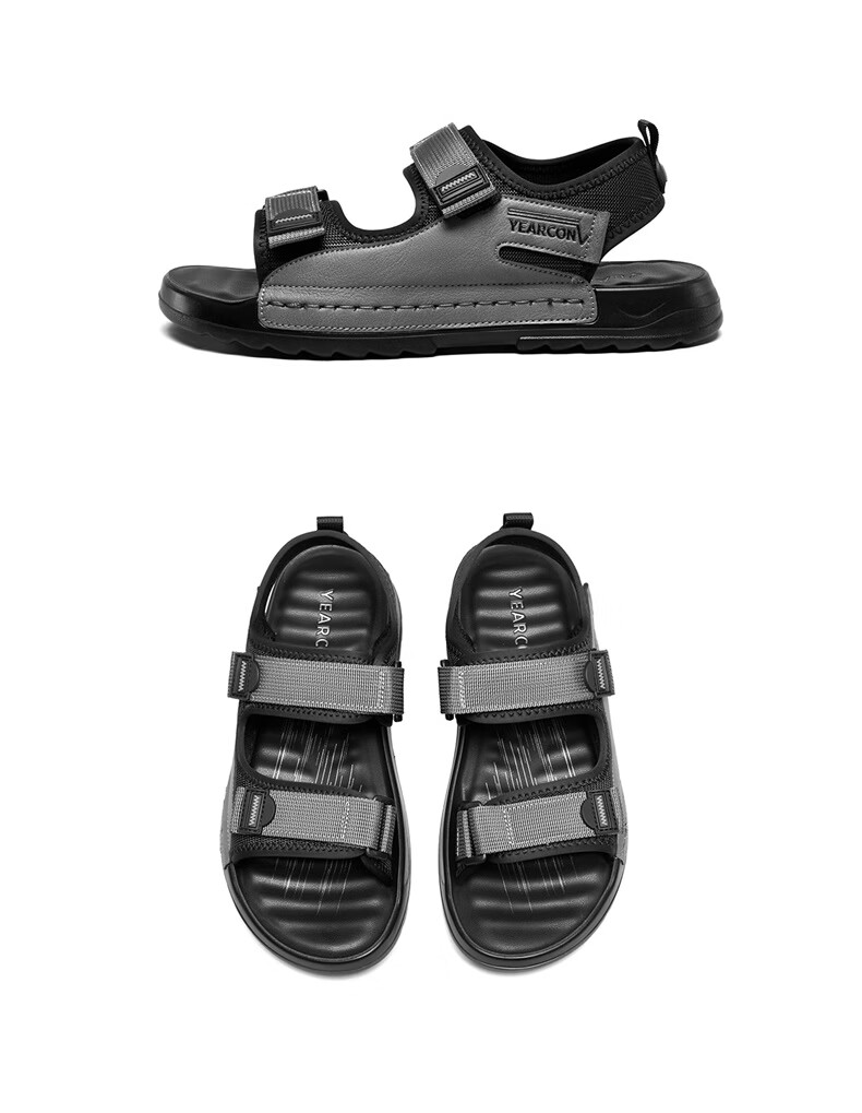 Eierkang Men's Summer Outdoor Trendy Beach Shoes Soft Sole Driving Sports Sandals 57548W Black Size 40 12