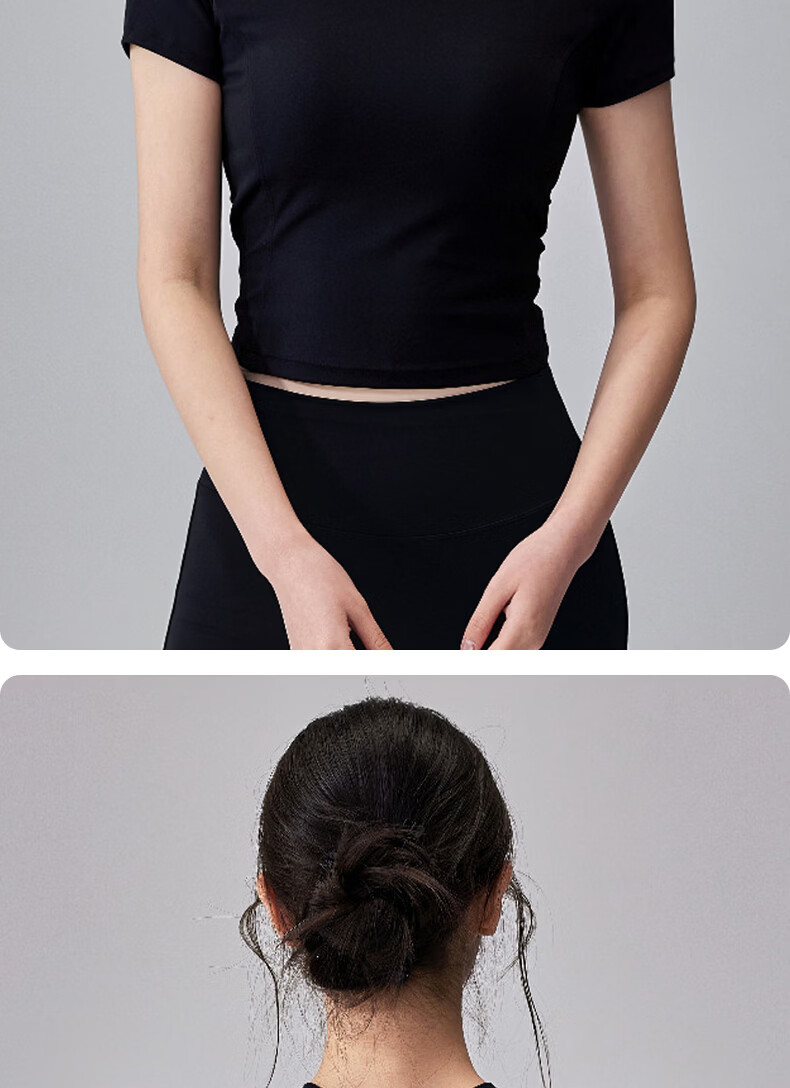 Xueqiman Padded Short Sleeve Yoga Top for Women 2026 New Premium Pilates Training Running Sports Fitness T-Shirt 14