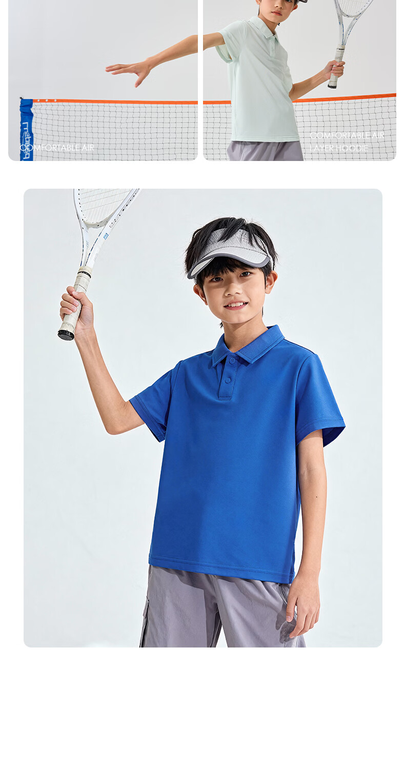 Warrior Kids Quick-Dry Sports Set Boys Summer Polo Shirt and Shorts Two-Piece Breathable Cooling Girls Sportswear Trend 13