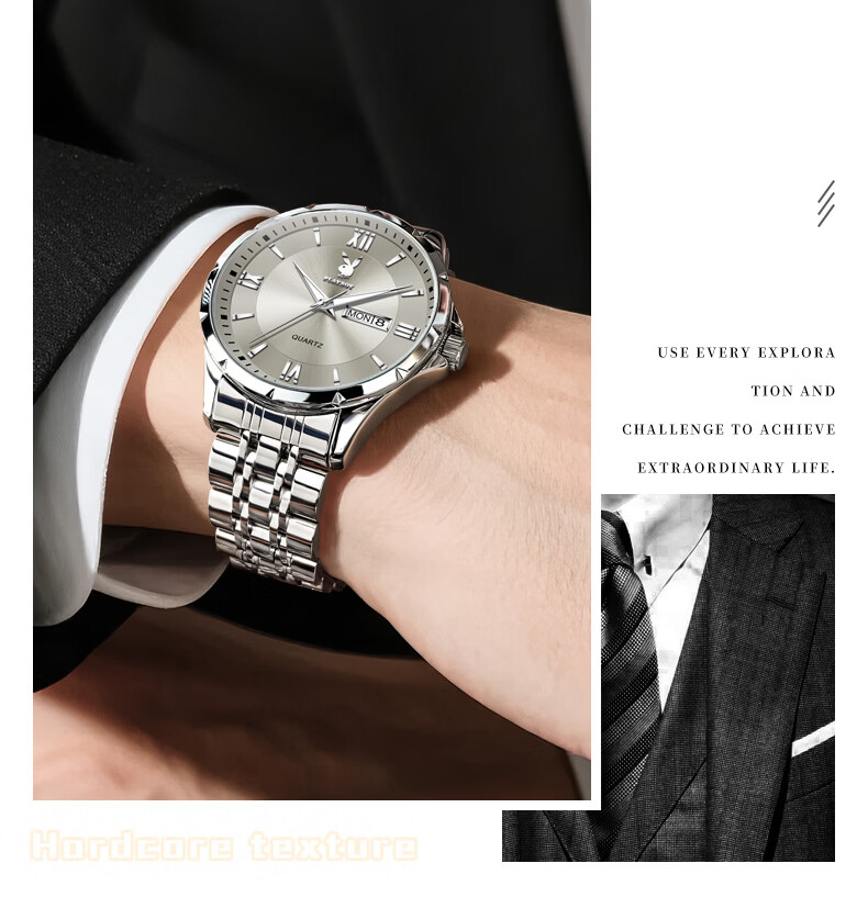 PLAYBOY Authentic Men's Fashion Minimalist Quartz Watch Waterproof Men's Watch 2026 New Model Top 10 Brand 13