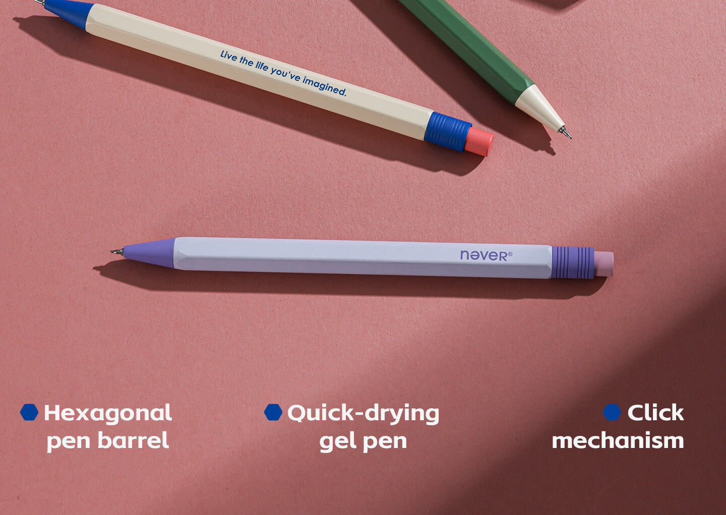 Never Hexagonal Metal Pen Magnetic Gift Box Premium Business Signature Pen Industrial Style Quick-Dry Gel Pen Spring Fruit [Metal Pen*1 + Refill*1] 22