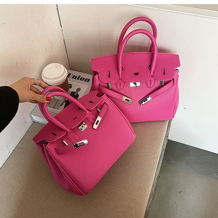 mk xk凯莉包大包包女包2022新款潮时尚百搭手提包网红单肩斜挎包 玫