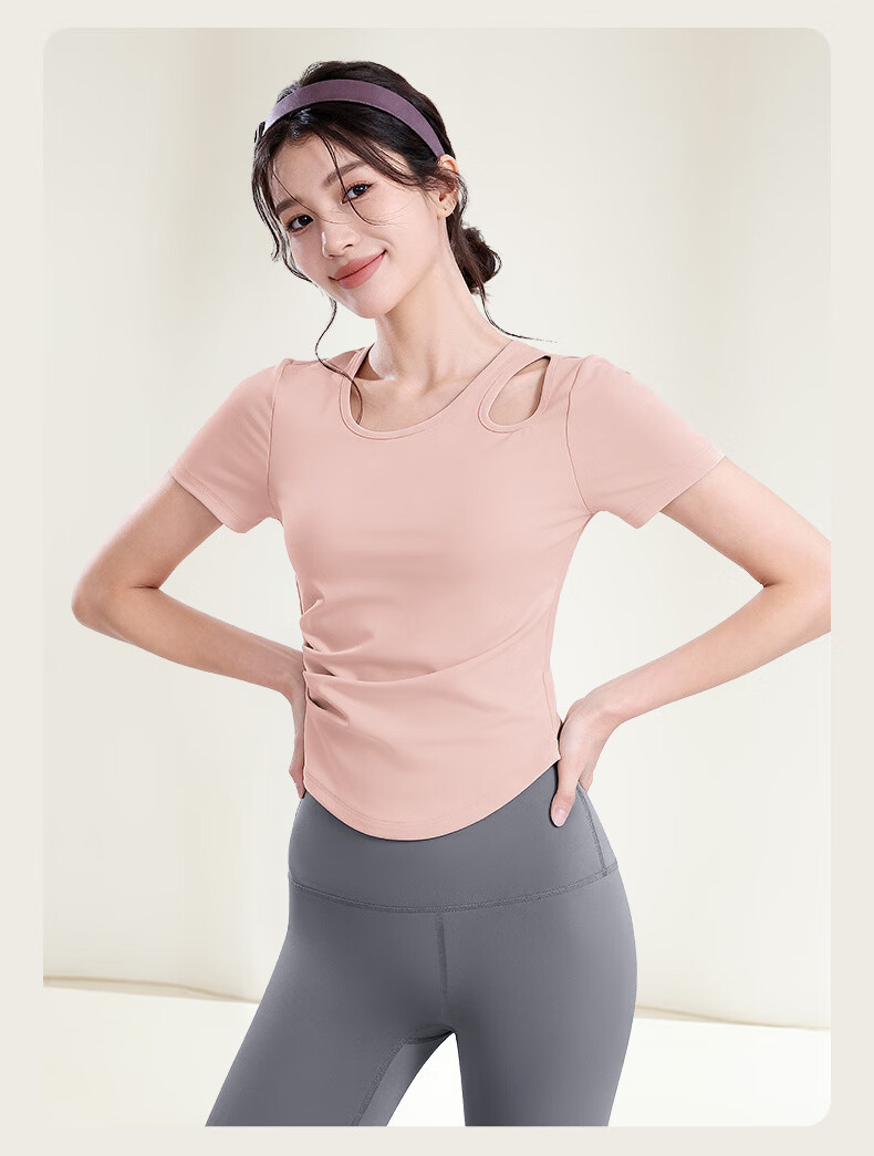 MULINSEN Sports Set, Yoga Outfit for Women, Sun Protection, Quick-Drying, Breathable T-Shirt, Morning Running, Badminton, Fitness, Pilates Training Wear 10