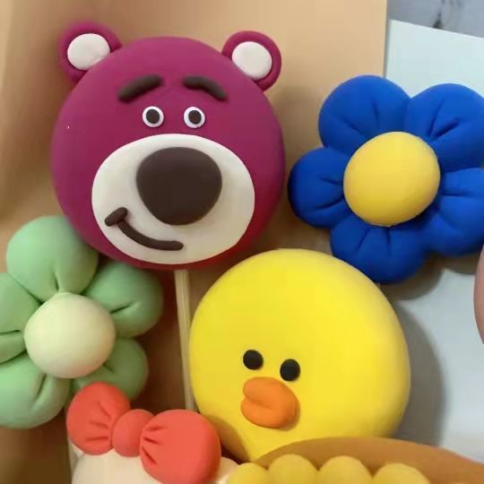 花束礼盒情侣礼物手工画框立体摆放diy彩泥36色超轻粘土教程粘土花束