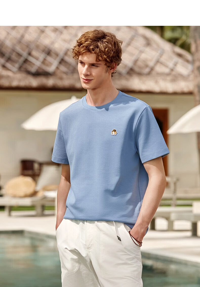 HAZZYS Men's 2026 Summer PHIZ Waffle Knit Crew Neck Short Sleeve T-Shirt ASTZE0DBI67 11