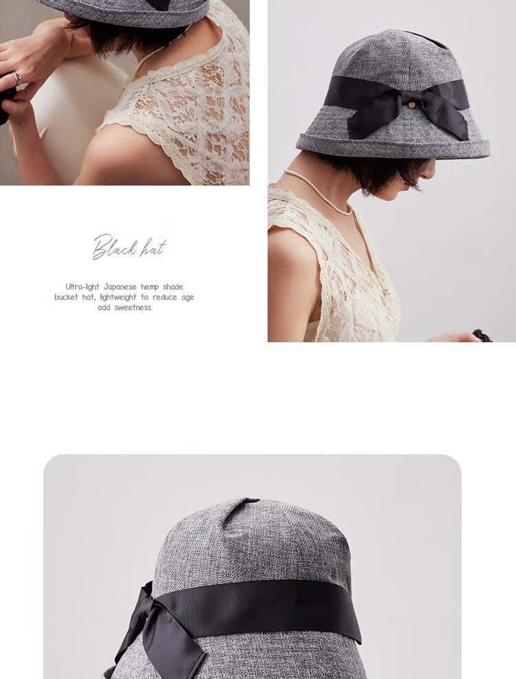 Lagur Lightweight Paper-Feel Japanese Hemp Edge Fisherman Hat Breathable Thin Sunshade Foldable Midnight Blue 19