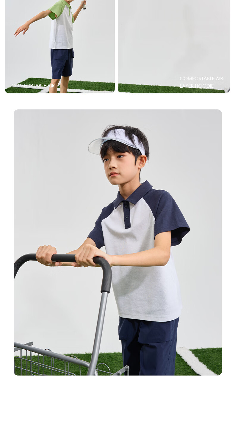 Jeanswest Kids Boys Summer 2026 New Short Sleeve Polo Breathable School Style T-Shirt Set 14