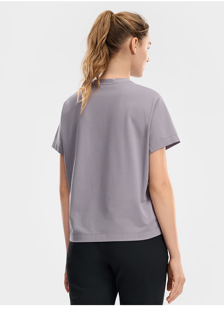 FILA Women's Knitted Short Sleeve T-Shirt 2026 Summer Fitness Sports Colorblock Letter Loose Tee (Sun Qiantong Edition) 4