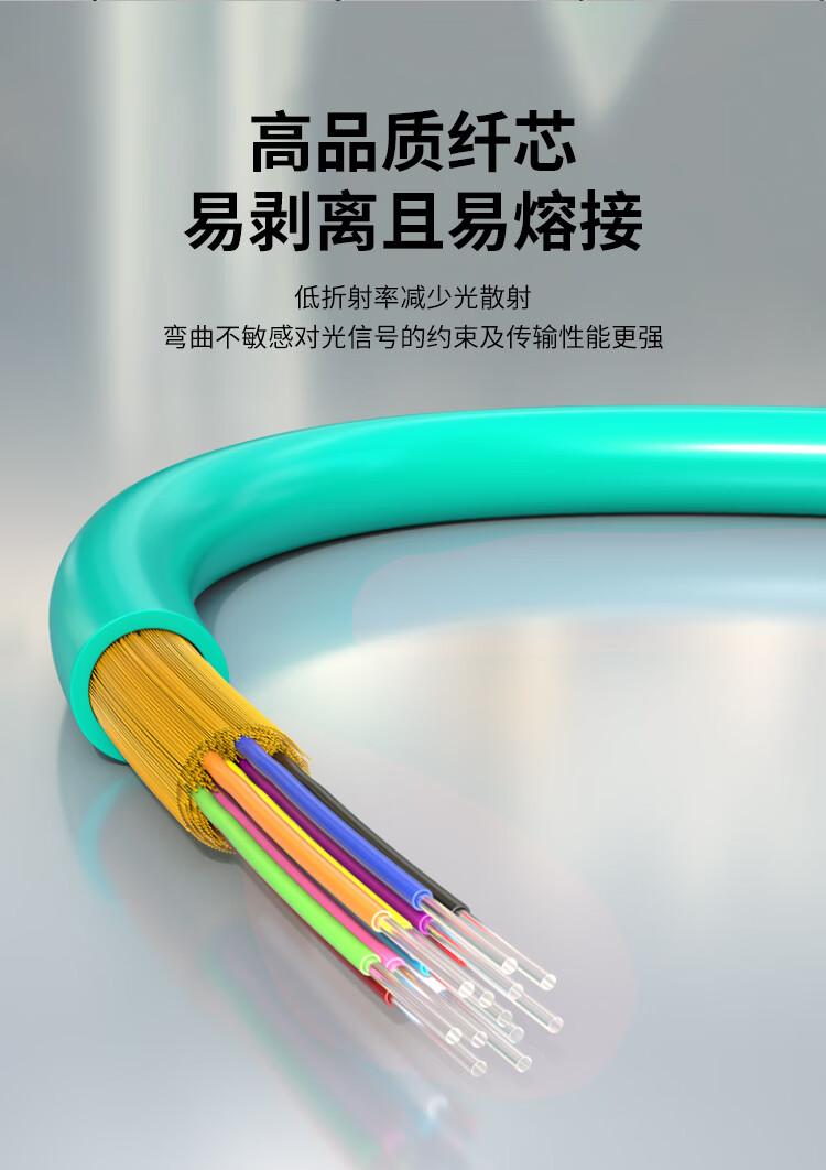 HAILE MPO-MPO Fiber Optic Patch Cord 1 Meter 8-Core Telecom Grade 40/100G 10G Multimode OM3 Female B Polarity Compatible MTP Optical Module Connector HT-MPO-8MT1 4