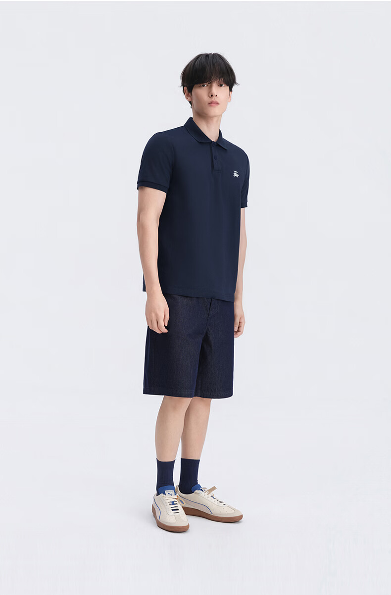 GXG Cool Quick-Dry Men's Slim Fit Polo Shirt with Spurs Embroidery Short Sleeve T-Shirt 2026 Summer New Arrival 30