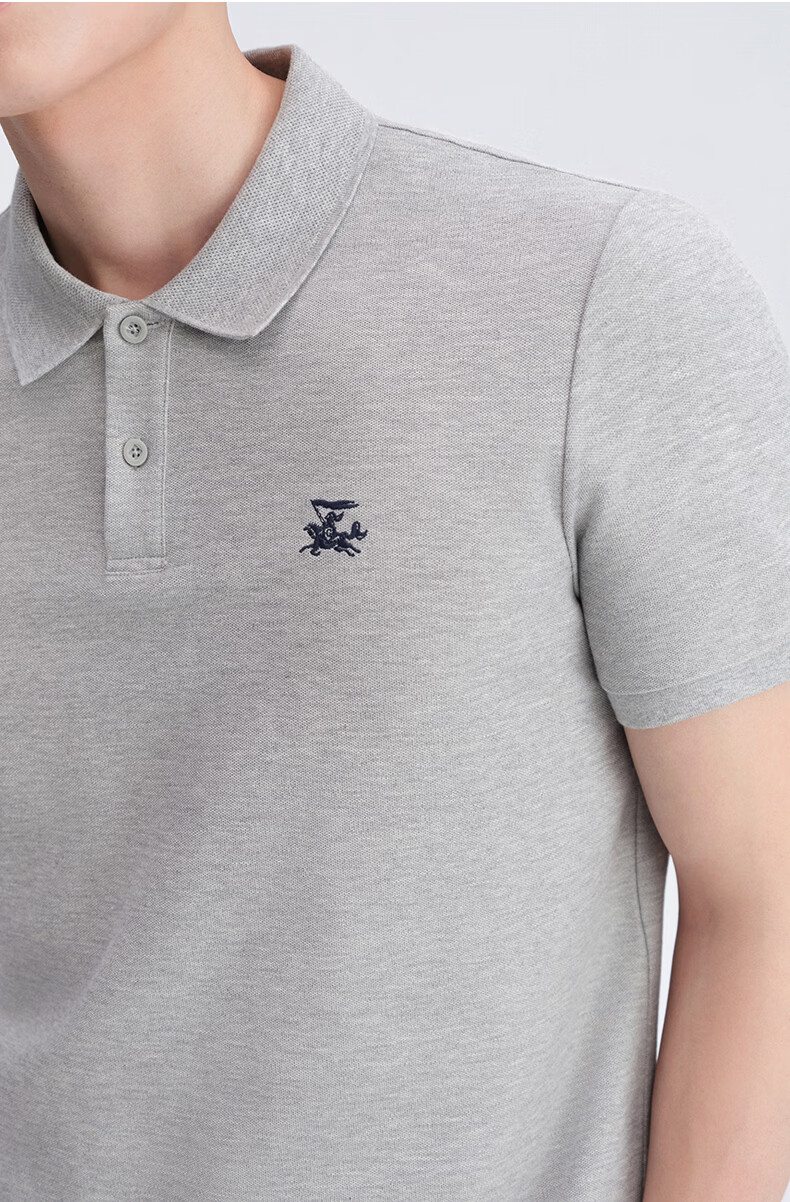 GXG Cool Quick-Dry Men's Slim Fit Polo Shirt with Spurs Embroidery Short Sleeve T-Shirt 2026 Summer New Arrival 25