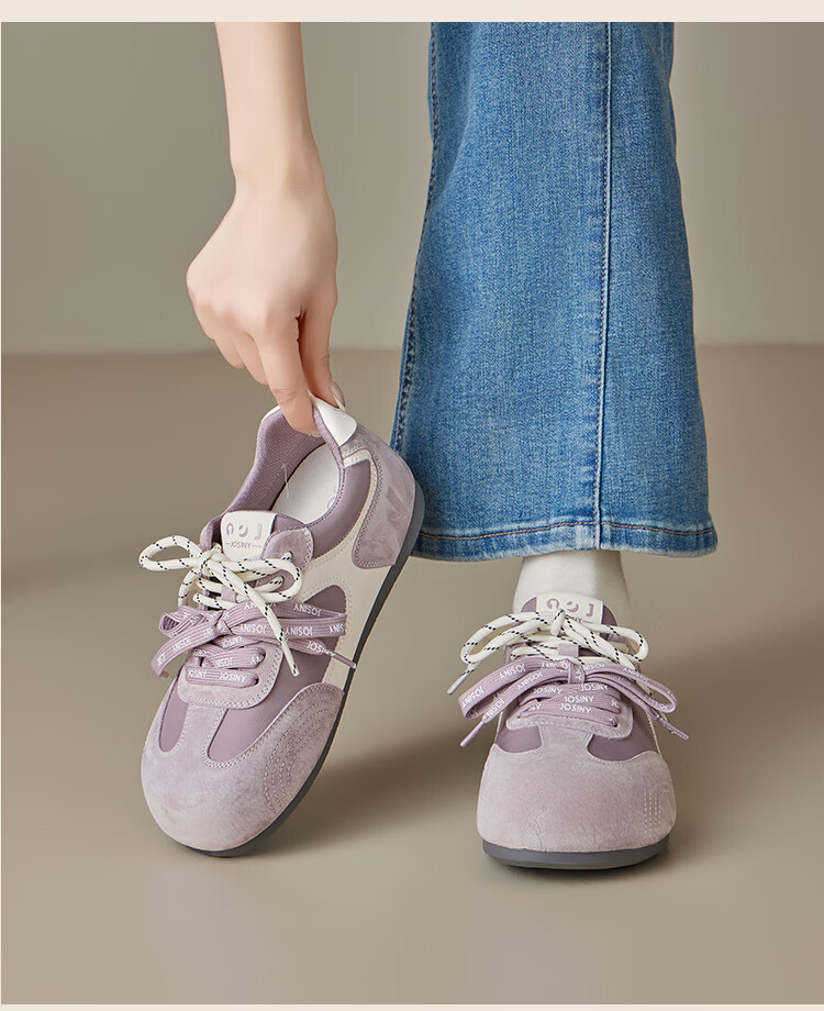 Zhuoshini Internal Height Increasing Trainer Shoes 2026 New Spring Retro Thick Sole White Sports Casual Agan Shoes Off-White Size 35 10