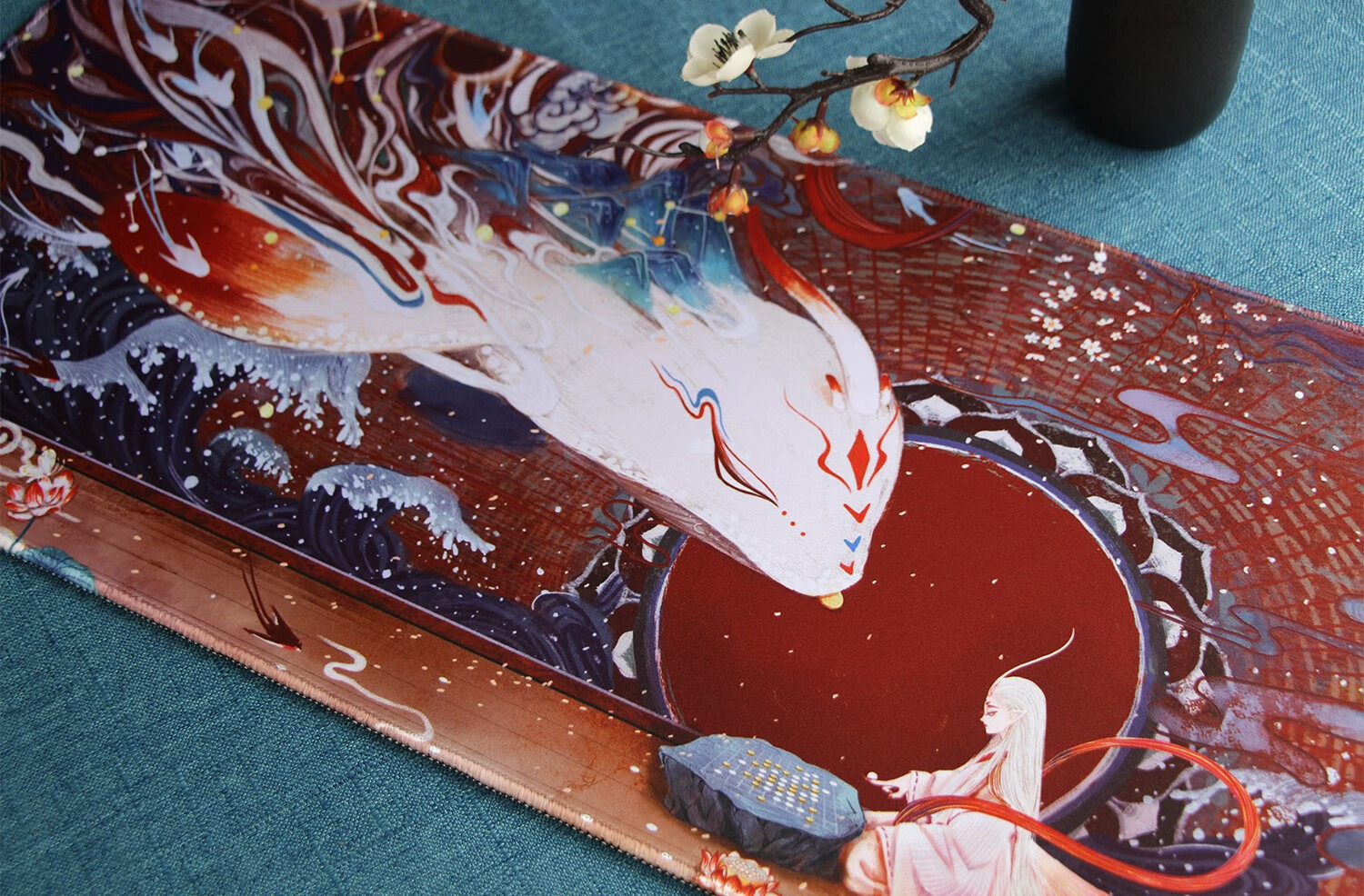 杰霆 阿米洛问鹤鼠标垫 舍溪原创中国风鼠标垫超大电竞键盘垫桌垫加厚