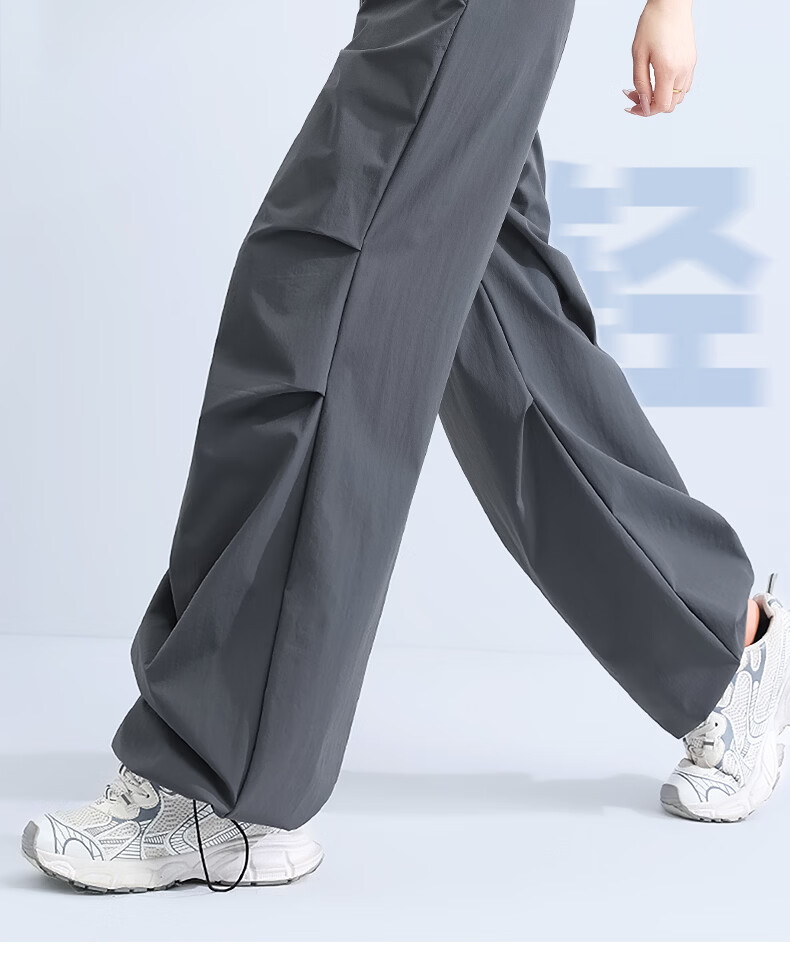 MINISO Women's Work Pants 2026 Spring Summer Lightweight High Waist Slim Wide Leg Cargo Pants Petite Sports Hiking Trousers 4
