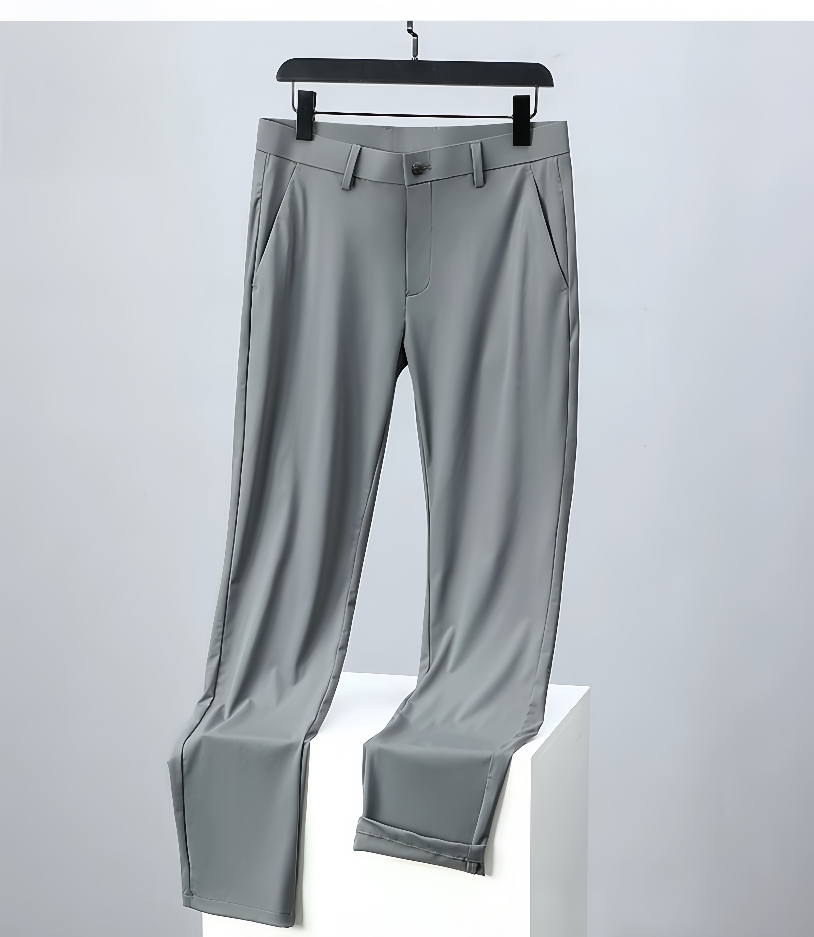 PLAYBOY Men's Ice Silk Breathable Business Suit Pants Straight-leg Wrinkle-free Stretch Summer Thin Trousers 11