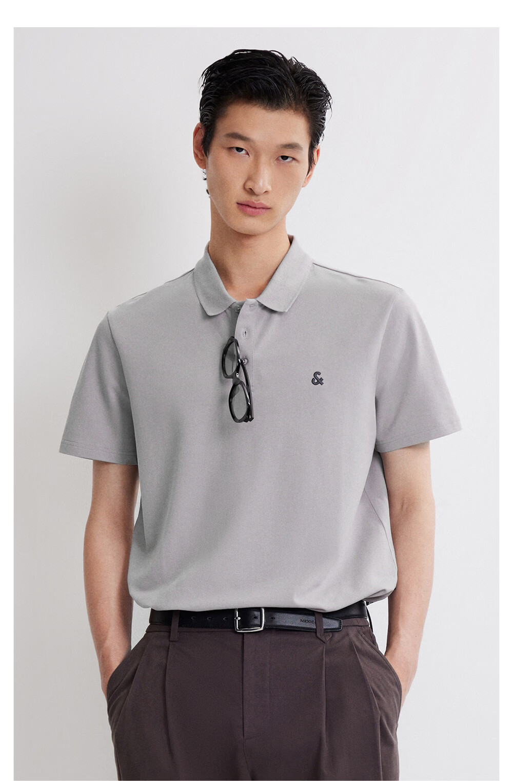 JACK&JONES Men's Spring New 3D Embroidered Business Casual Work Commute Short Sleeve Polo Shirt 226206029 23