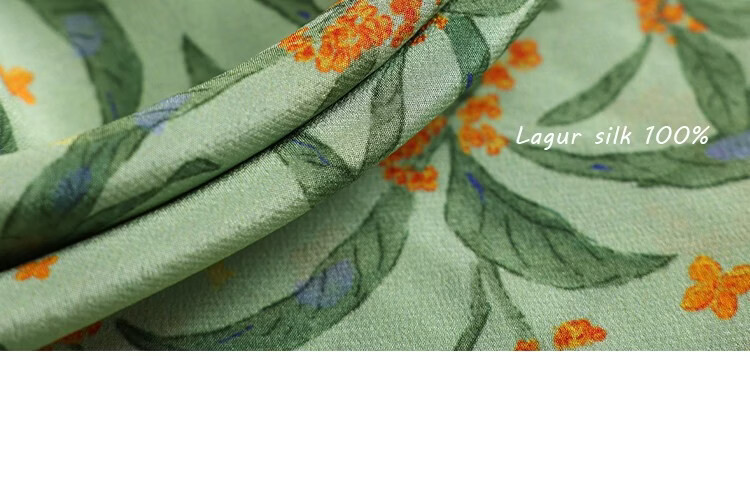 Lagur Original "Night Osmanthus" 100% Mulberry Silk Scarf, Double Crepe Rolled Edge Square Silk Scarf for Women, Refreshing Purple 40