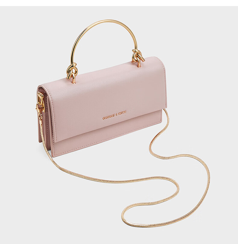 CHARLES&KEITH Textured Handbag, Chain Strap Crossbody Shoulder Bag, Women's Small Square Purse, Birthday Gift, CK6-10840559 36