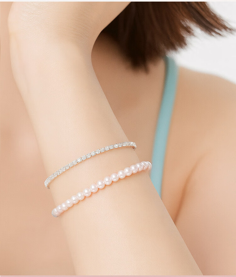 Aji Bean Pearl Bracelet for Women Double Layer Crystal Beaded Bracelet Designer Jewelry Birthday Gift Accessories 4