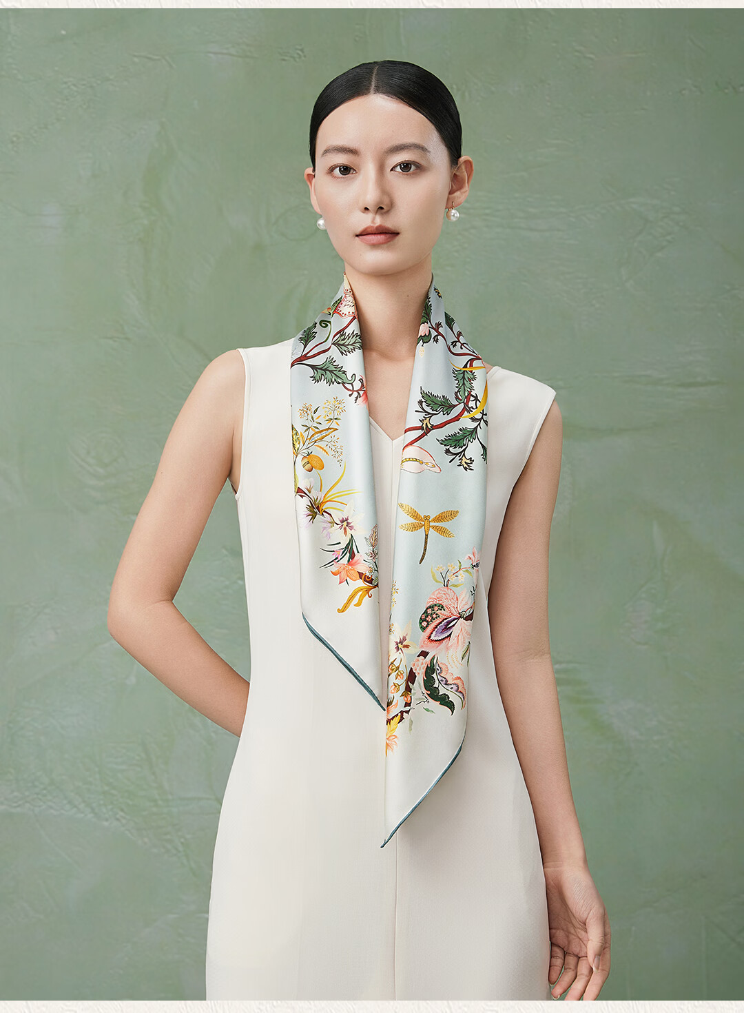 Shanghai Story 100% Mulberry Silk Double-Sided Printed Square Scarf Soft Luxurious Women's Silk Scarf Gift for Mom and Girlfriend 7