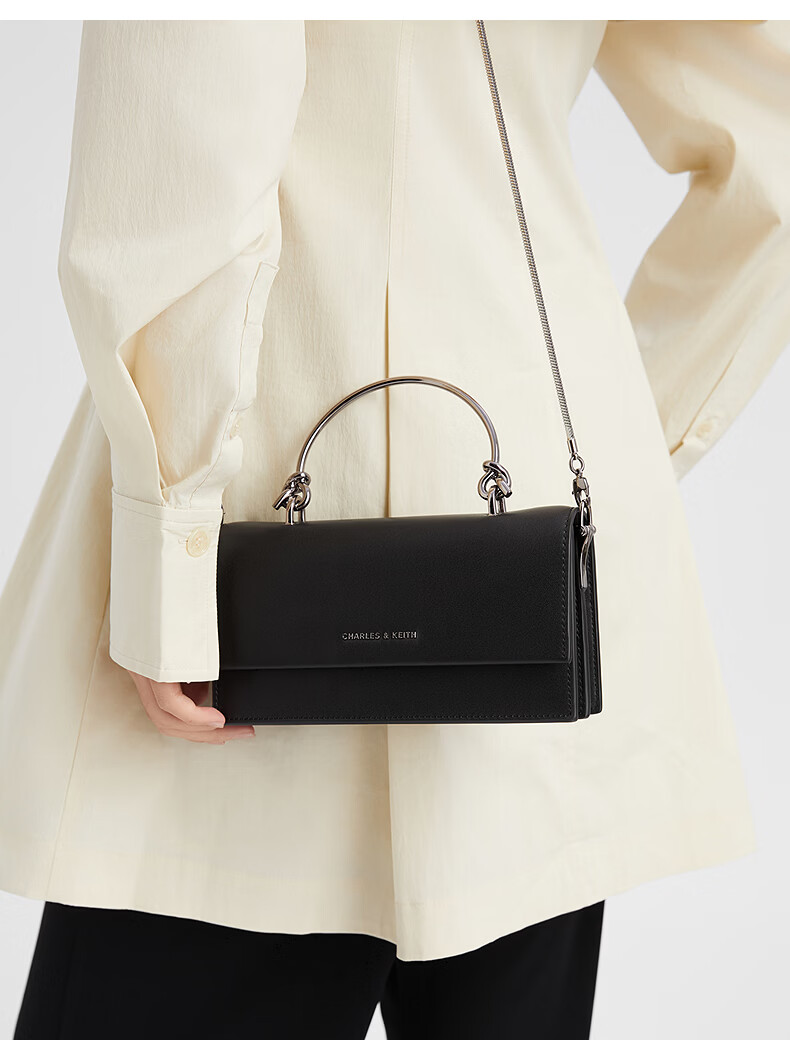 CHARLES&KEITH Textured Handbag, Chain Strap Crossbody Shoulder Bag, Women's Small Square Purse, Birthday Gift, CK6-10840559 14