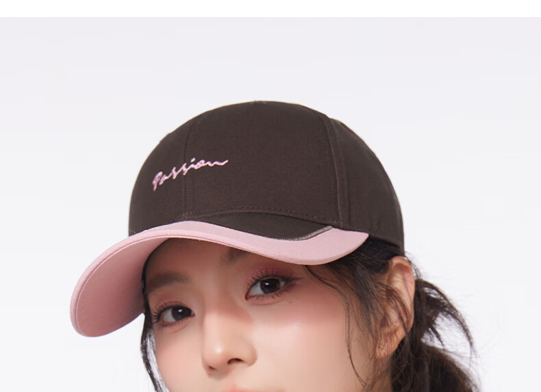 CACUSS Women's Duckbill Cap Spring Summer New Pure Cotton Hard Top Colorblock Baseball Cap Casual Outdoor Sun Hat Brown Red 15