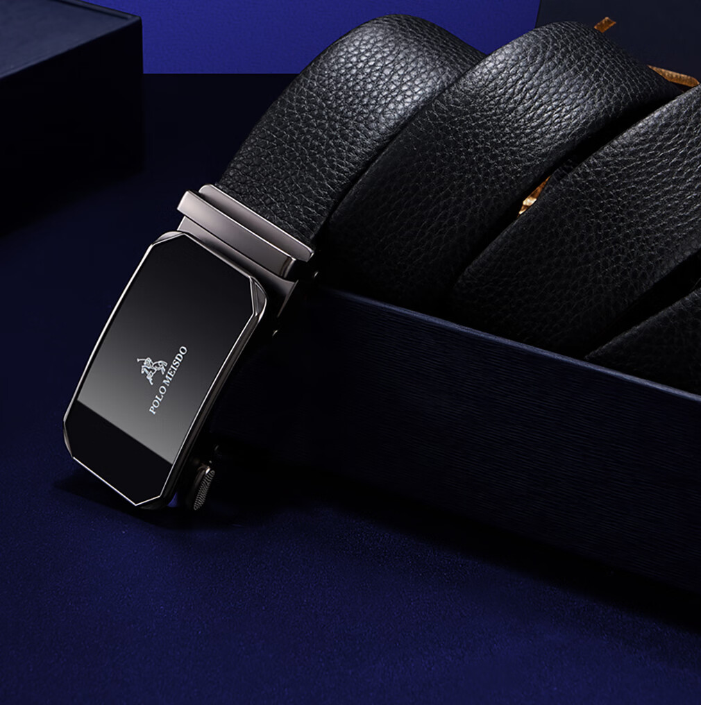 Paolo Mest Men's Genuine Leather Automatic Buckle Belt Gift Box Practical Birthday Present for Boyfriend Husband Father 30