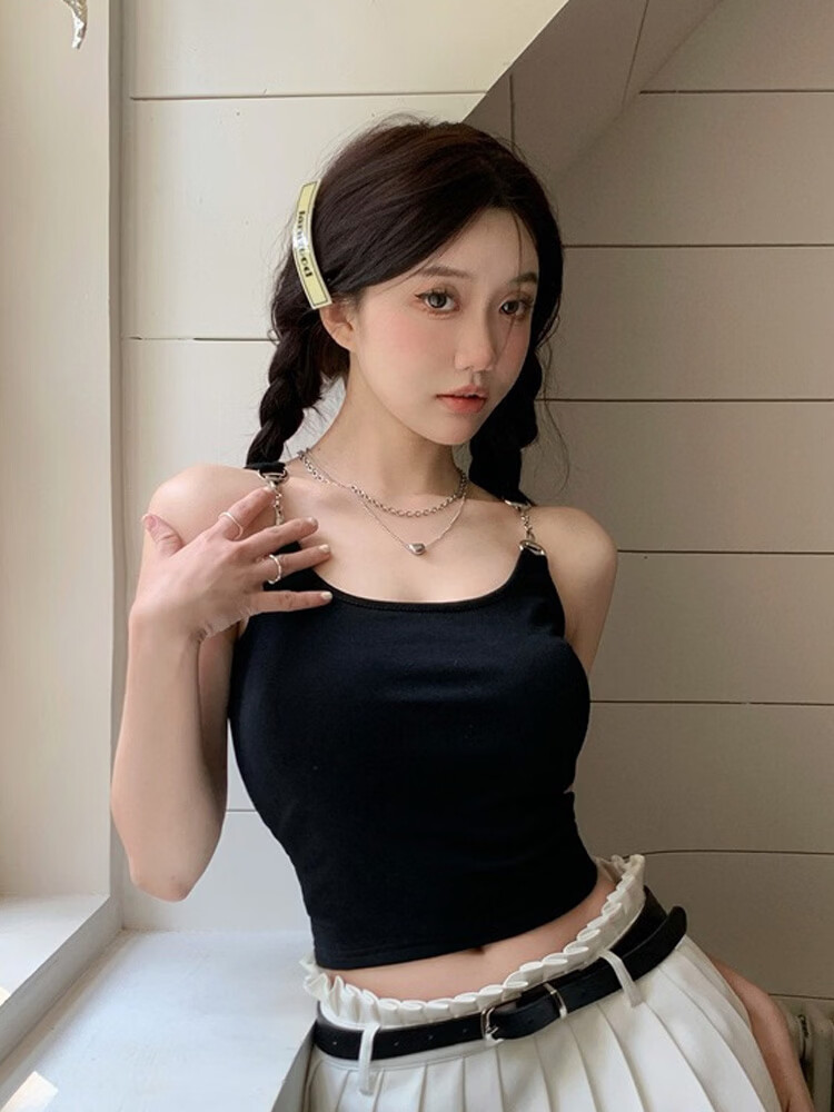 9i9 Strap Night Glam Spicy Pure Desire Waist Chain Backless Vest with Chest Pad Outerwear Tube Top Women S94 Gray 4