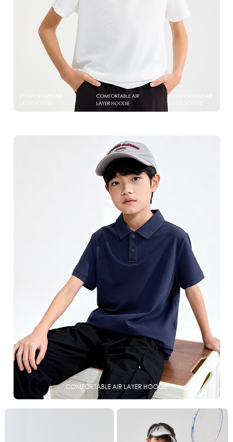 Warrior Kids Quick-Dry Sports Set Boys Summer Polo Shirt and Shorts Two-Piece Breathable Cooling Girls Sportswear Trend 12