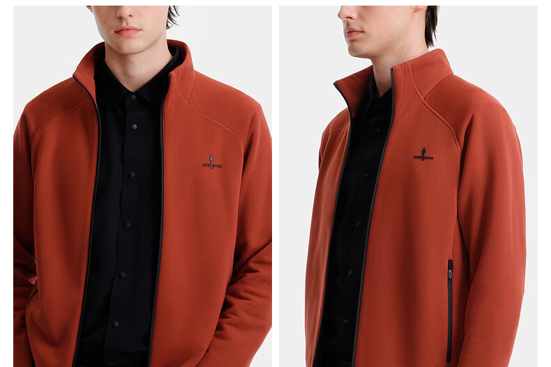 Biyinlefen Polartec Ultra-Light Warmth Autumn Winter Men's Solid Color Casual Stand Collar Knitted Jacket Fleece Outerwear 13