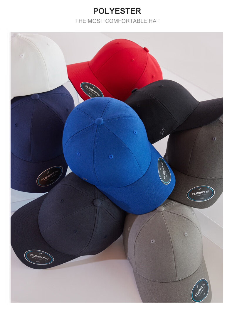 FLEXFIT NU Series Captain America Upgraded Large Head Sun Protection Baseball Cap Unisex Full-Coverage Sports Visor Hat 7