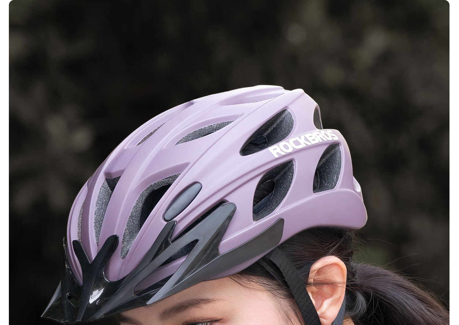 Rockbros Bicycle Helmet with Visor Integrated Road Mountain Bike Safety Helmet Unisex Petal L 31